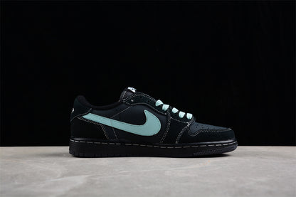Jordan 1s x travis scott custom blue and black