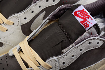 Jordan 1s x travis scott reverse mocha brown and white