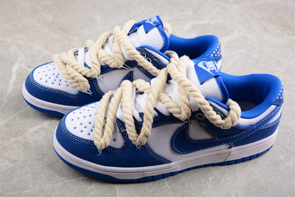 SB Dunks blue thick rope custom