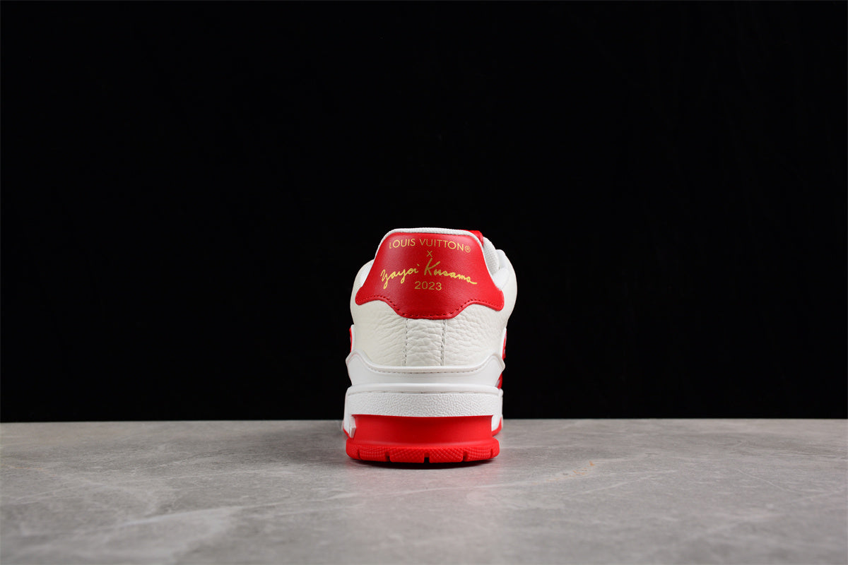 LV Trainers white and red spots