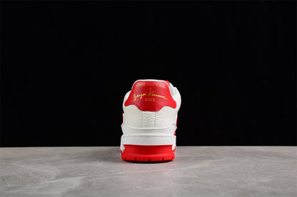 LV Trainers white and red spots