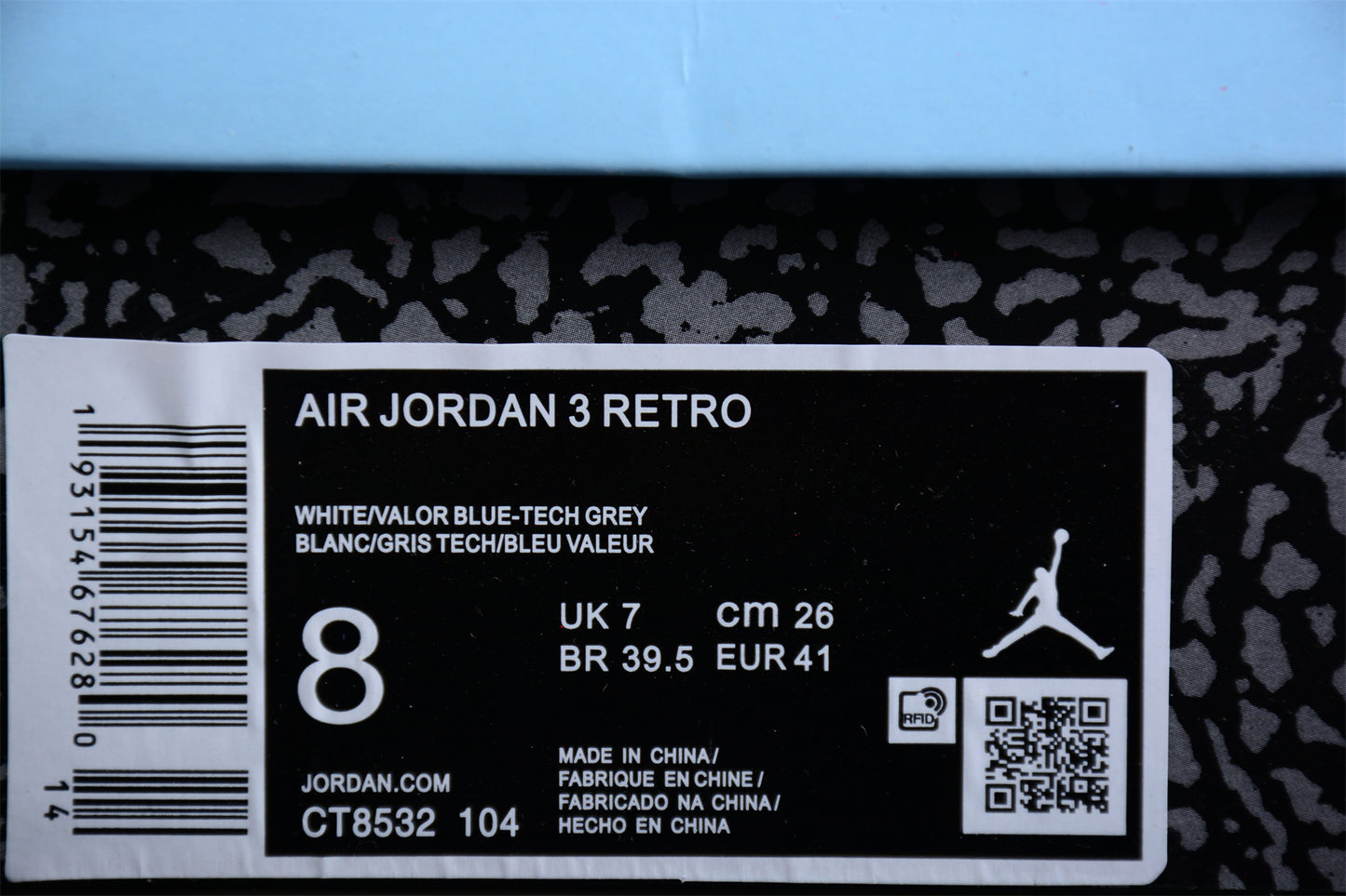Jordan 3s North Carolina blue