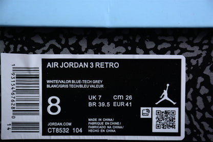 Jordan 3s North Carolina blue