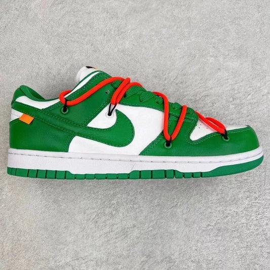 Off-White Nike low dunks white and green