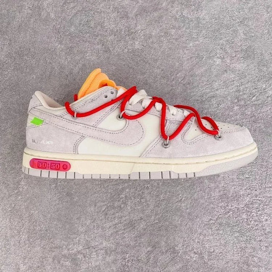 Off-White Nike low dunks grey and red