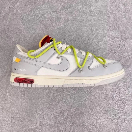 Off-White Nike low dunks grey and green