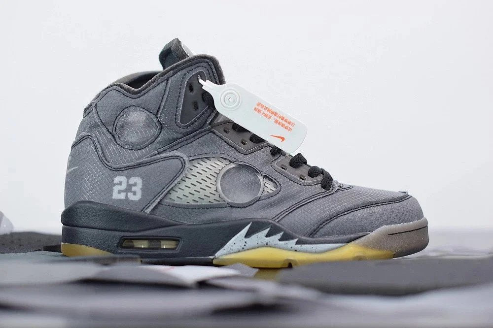 Jordan 5 X Off-White black cicada wings grey