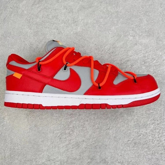 Off-White Nike low dunks grey and red