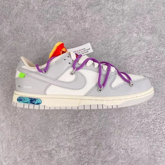 Off-White Nike low dunks grey and dark purple