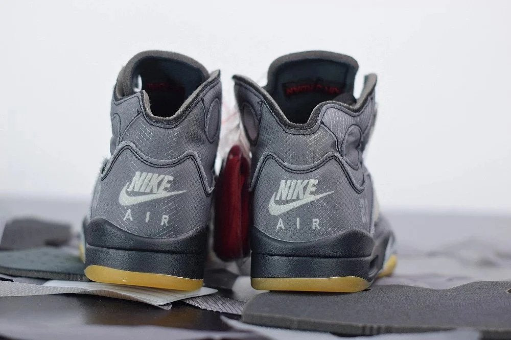 Jordan 5 X Off-White black cicada wings grey