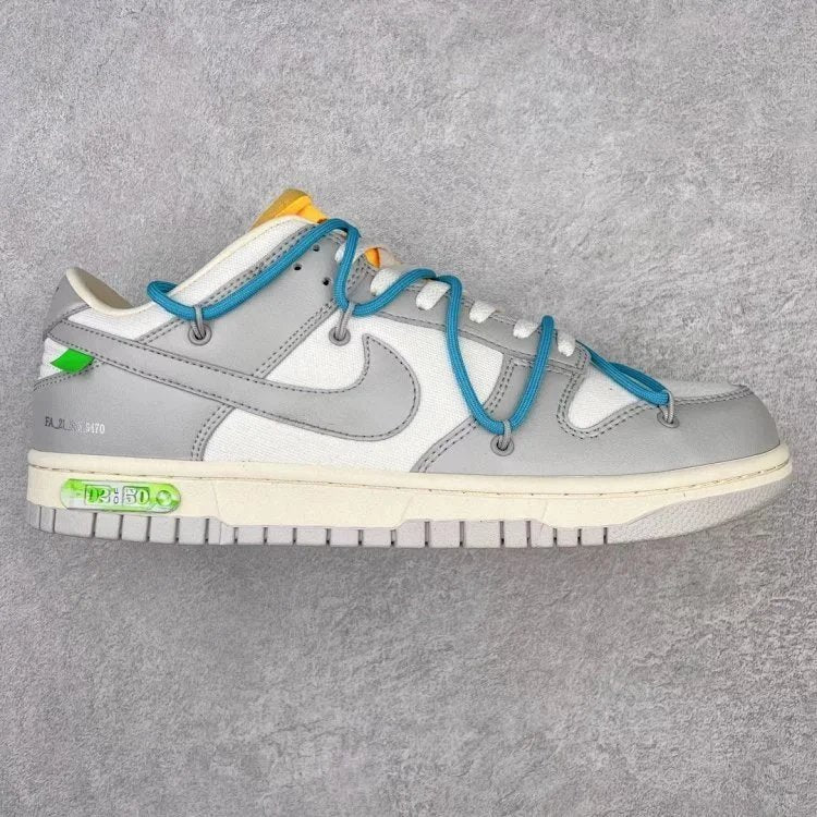 Off-White Nike low dunks silver and green