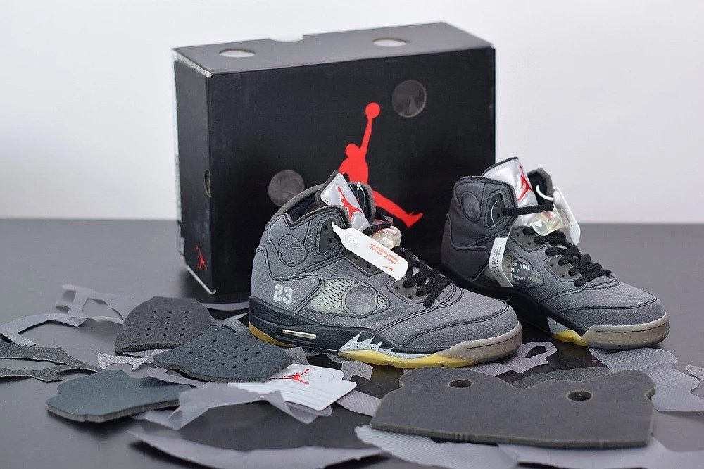 Jordan 5 X Off-White black cicada wings grey