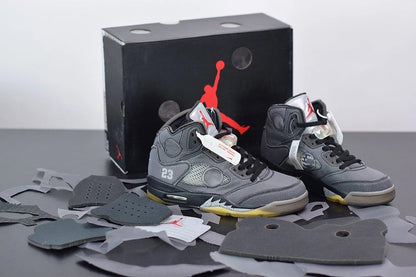 Jordan 5 X Off-White black cicada wings grey