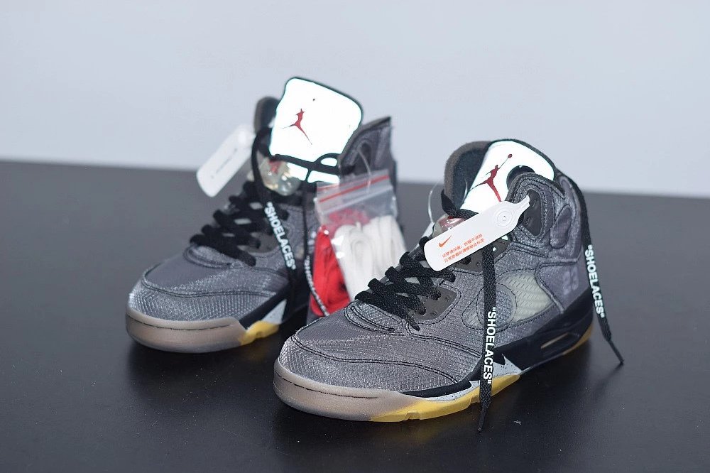 Jordan 5 X Off-White black cicada wings grey