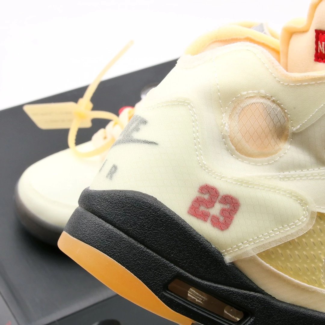 Jordan 5 X Off-White white cicada wings beige