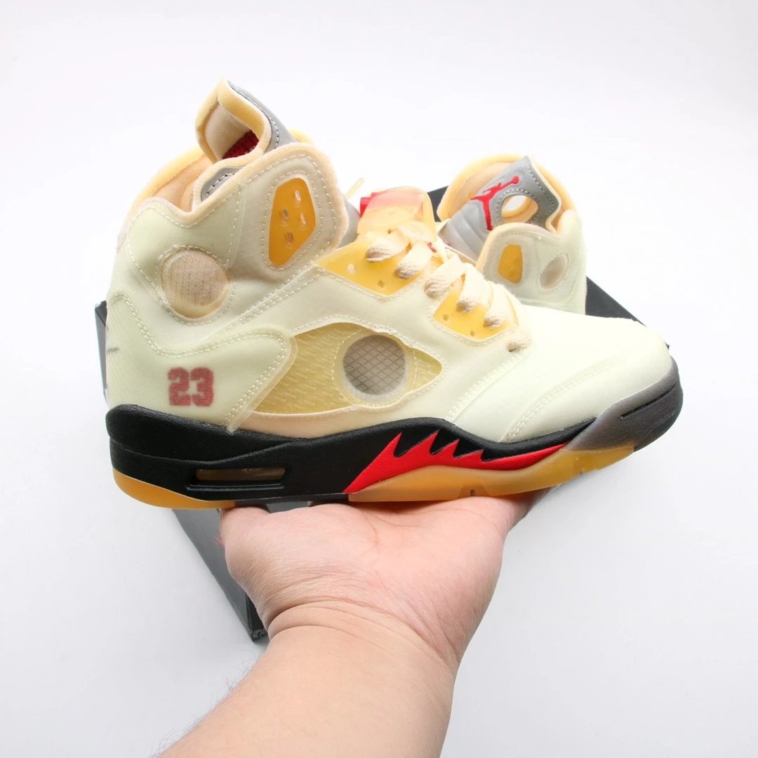 Jordan 5 X Off-White white cicada wings beige